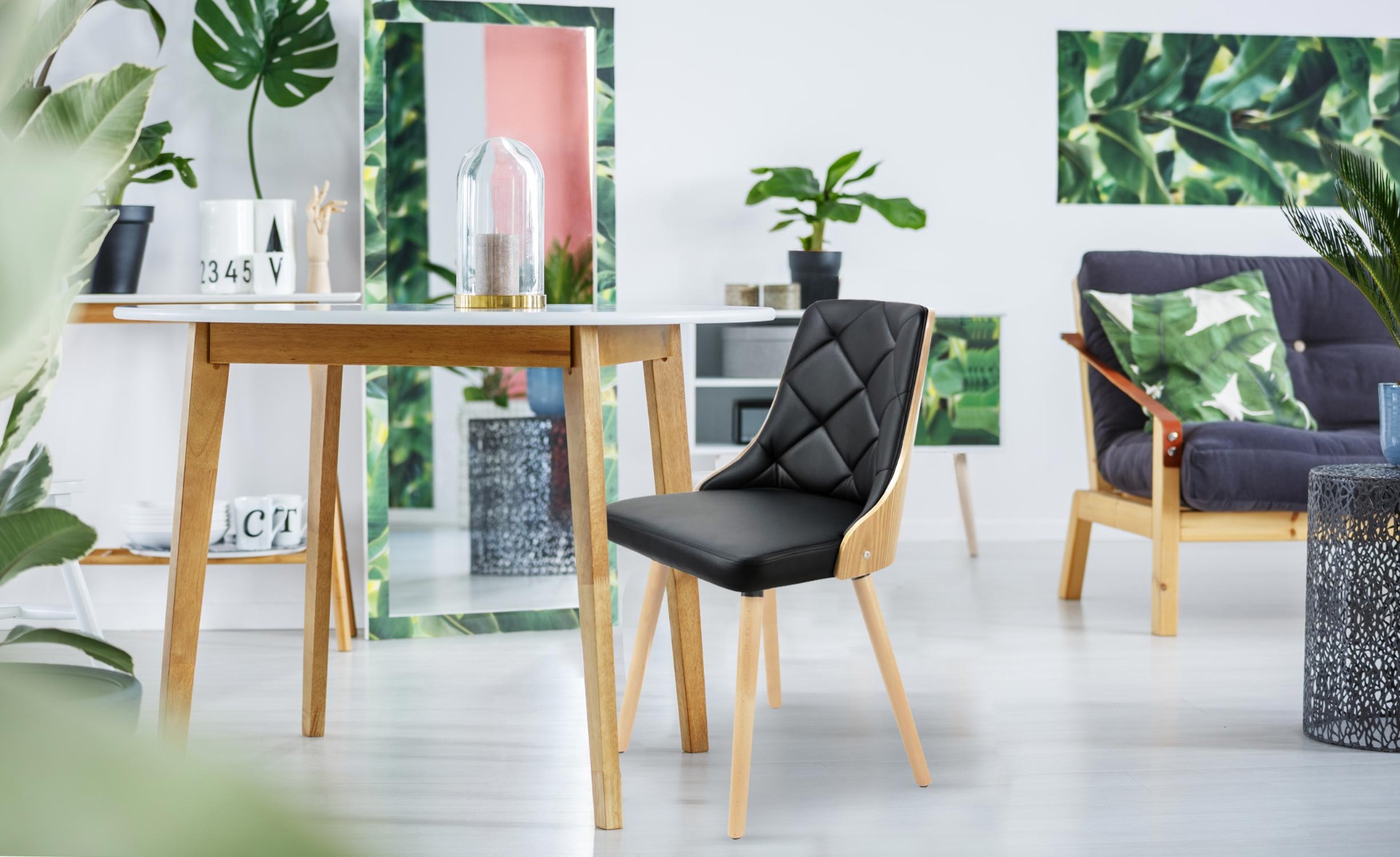 Set van 2 Scandinavische stoelen Lalix Lichte Eik & Zwart