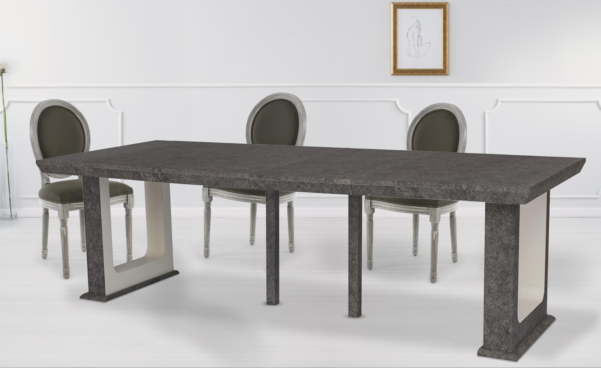 Houston Concrete Effect uitschuifbare consoletafel van 250 cm