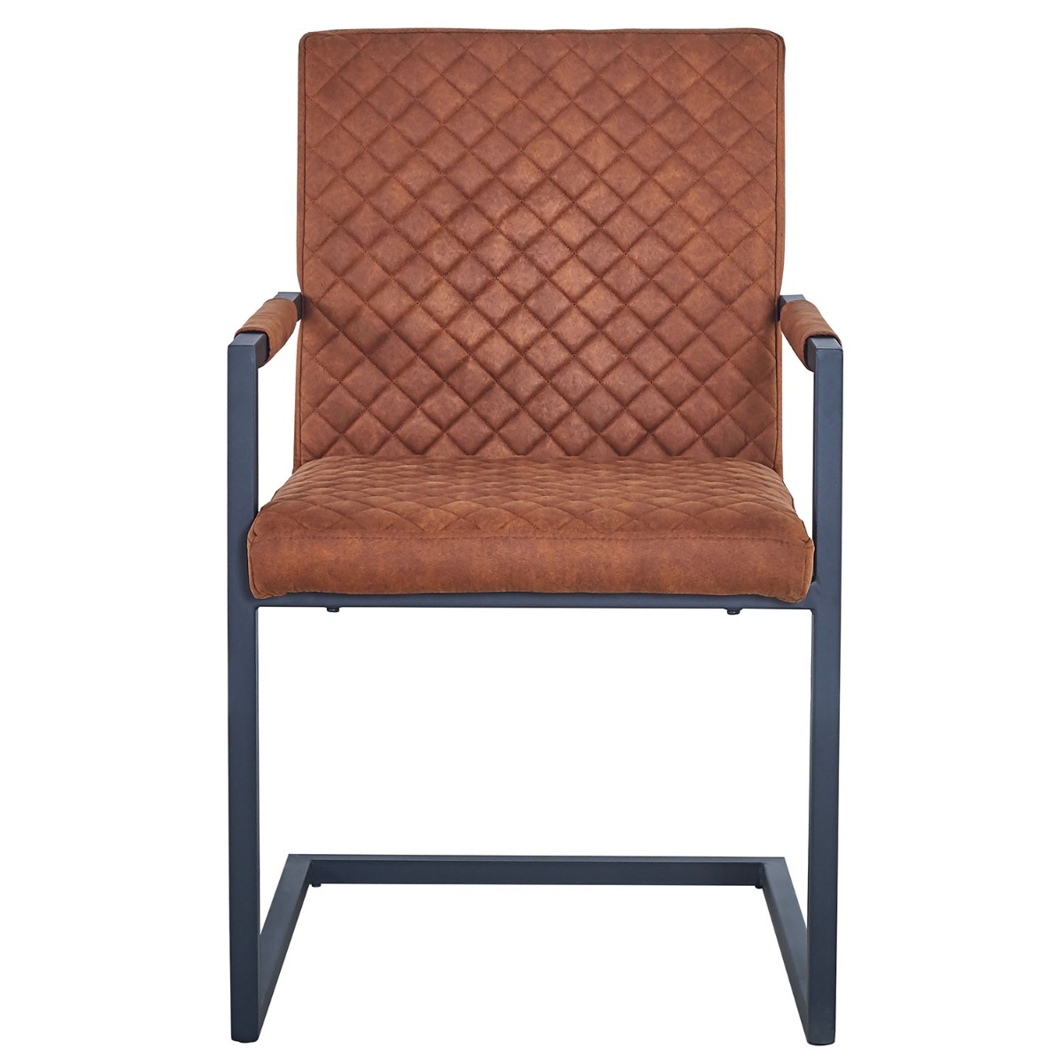 Set van 2 Kansas gewatteerde stoelen in verouderde bruine stof