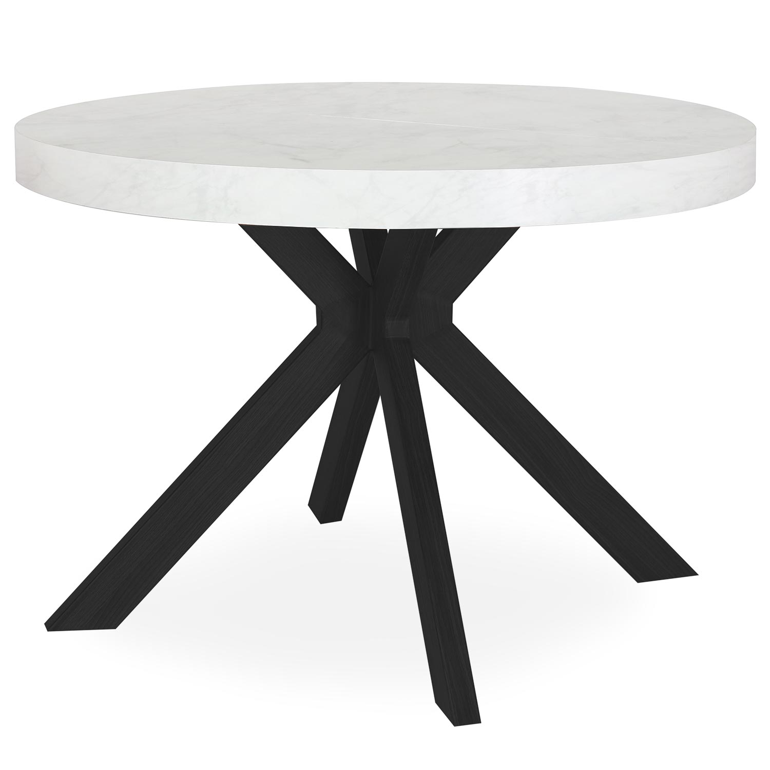 Uitschuifbare ronde tafel Myriade Black and Marble Effect