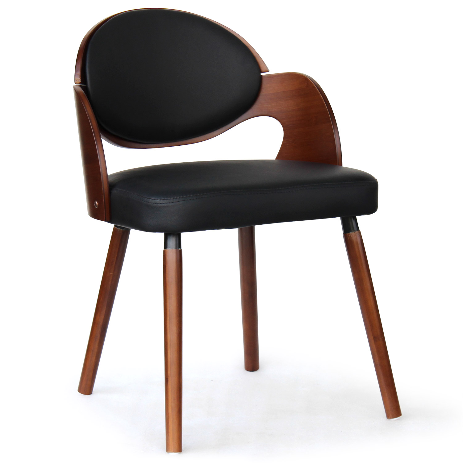 Set van 2 Estel Scandinavische stoelen in hazelnoot en zwart hout